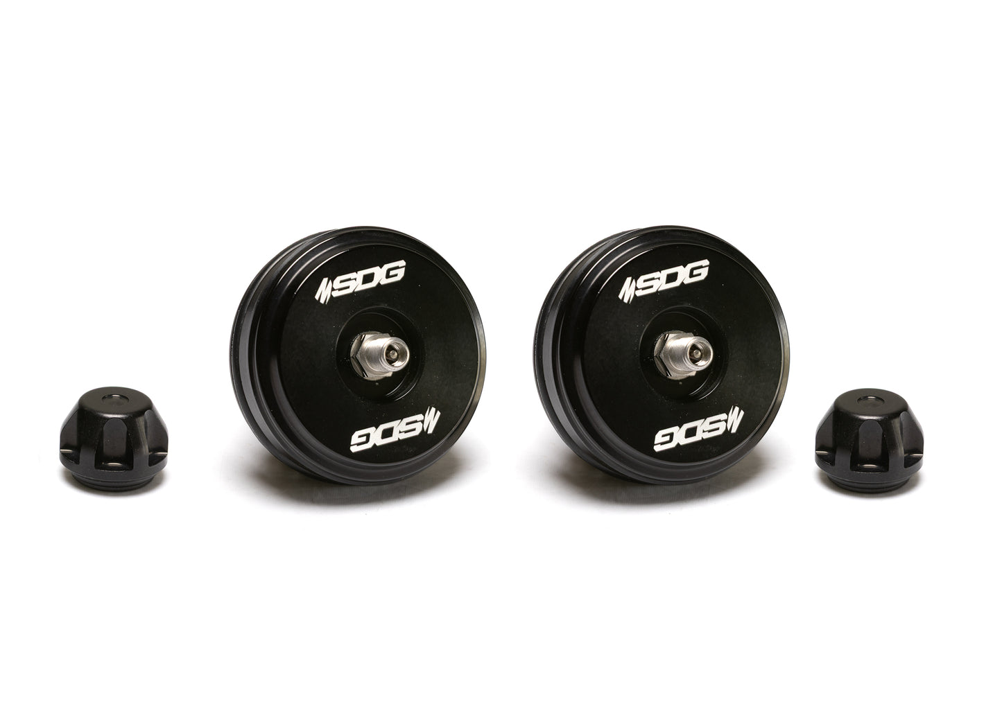 SDG Billet Aluminum 2.5" Fox Upgrade Reservoir Schrader Endcap Kit